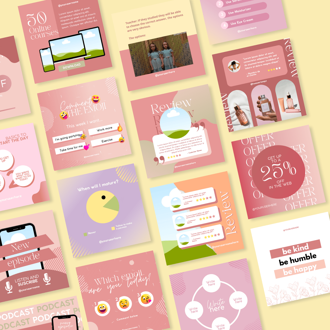 Engagement Power Kit - Premade Canva Templates That Will Boost Your Engagement on Instagram - 500+ templates sent to your email instantly