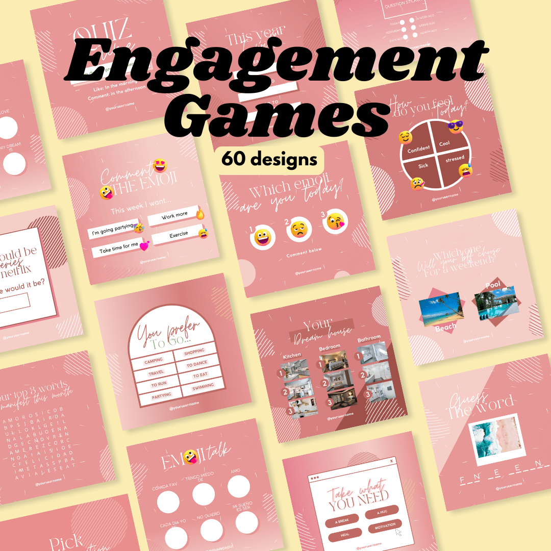 Engagement Power Kit - Premade Canva Templates That Will Boost Your Engagement on Instagram - 500+ templates sent to your email instantly