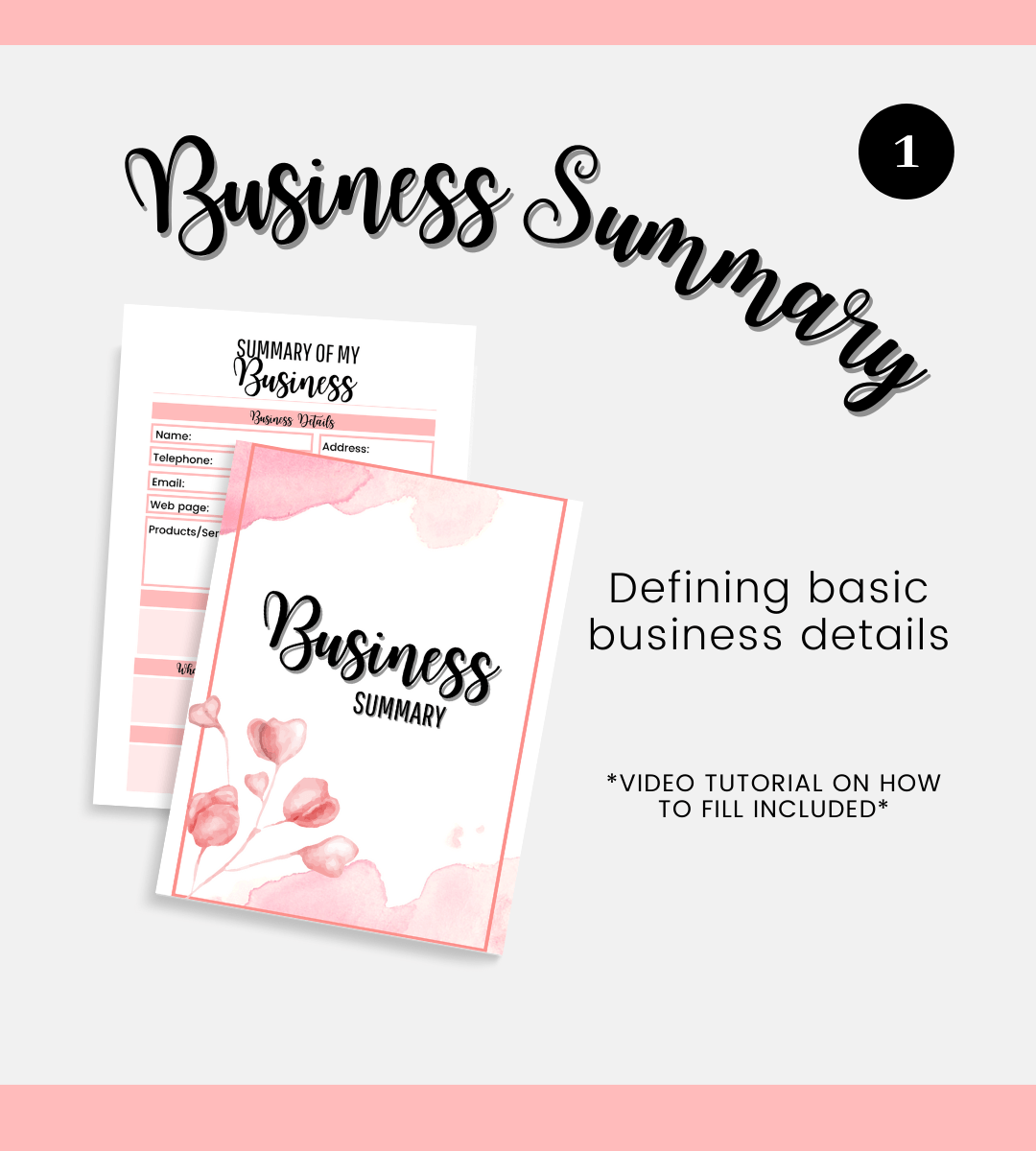 Business Plan | Editable Digital Template & Print Version (Sent to your Email instantly) V0123