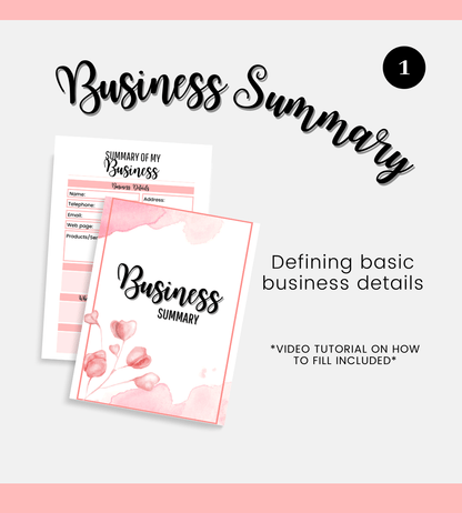 Business Plan | Editable Digital Template & Print Version (Sent to your Email instantly) V0123