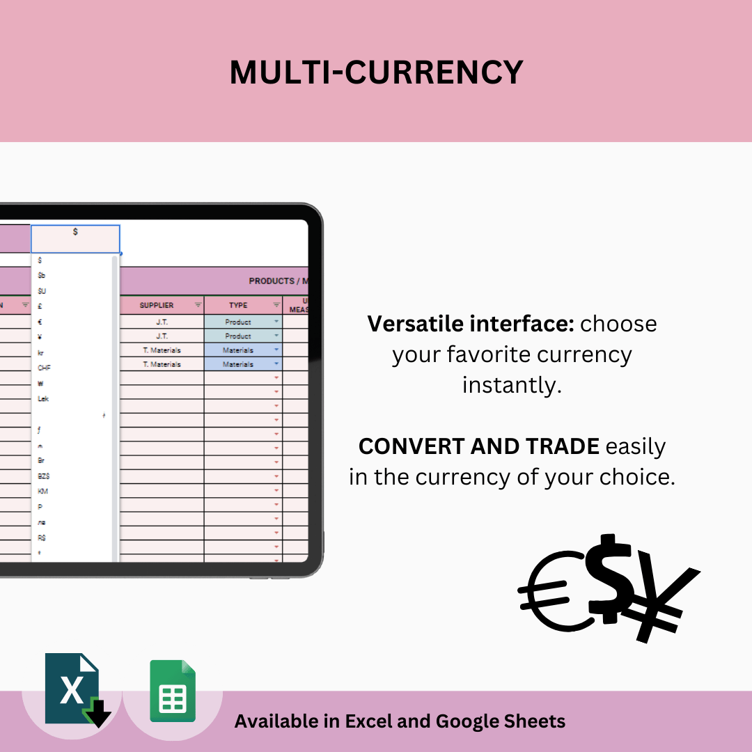 Product and Materials Inventory Tracker