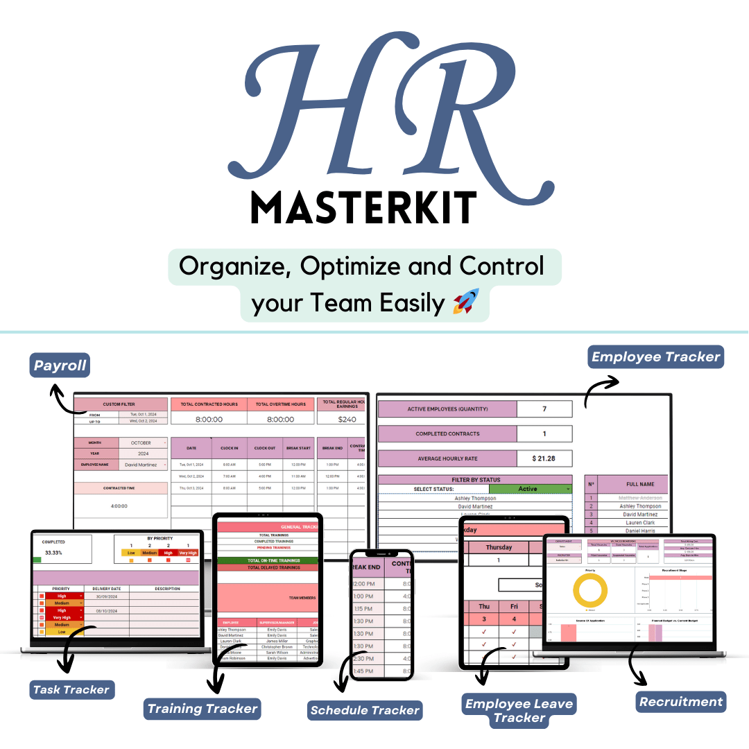 HR MasterKit: Organize, Optimize and Control  Your Team Easily