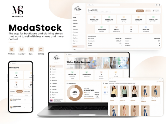 ModaStock - Clothing Store and Boutique Inventory App.