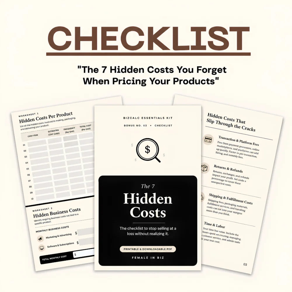Checklist: The 7 Hidden Costs You Forget When Setting Your Prices