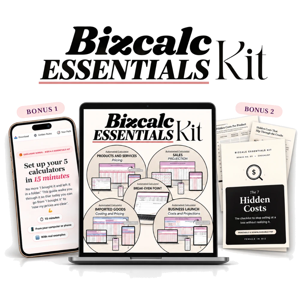 BizCalc Essentials Kit complete: 5 calculators and 2 bonuses